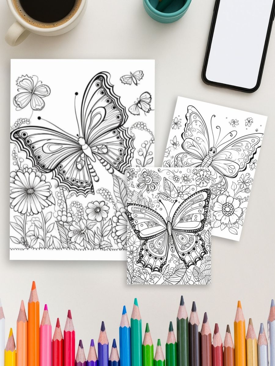 Wings of Grace – 50 Butterfly Coloring Pages - Image 4